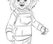 Coloriage Chucky debout avec son couteau