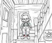 Coloriage Chucky descend de la maison