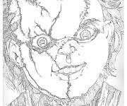 Coloriage Chucky d&eacute;taill&eacute; du film Child's Play