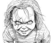 Coloriage Chucky d&eacute;taill&eacute; du film d'horreur