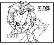 Coloriage Chucky effrayant de dessin anim&eacute;