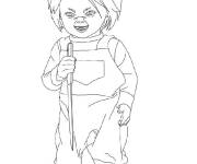 Coloriage et dessins gratuit Chucky en silhouette à imprimer