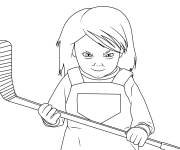 Coloriage Chucky et bate de Ice Hockey