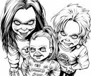 Coloriage Chucky et ses amis Tiffany, Glen et Glenda