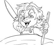 Coloriage Chucky la poup&eacute;e qui tue