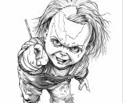 Coloriage Chucky pointant le doigt