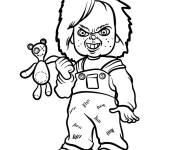 Coloriage Chucky porte son jouet