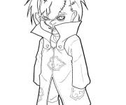 Coloriage et dessins gratuit Chucky porte un manteau à imprimer