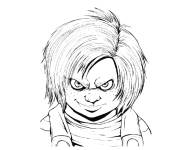 Coloriage Chucky poup&eacute;e mal&eacute;fique de la s&eacute;rie horreur