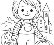 Coloriage Chucky pour la f&ecirc;te de 31 octobre