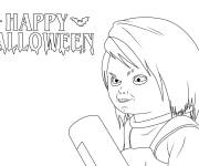 Coloriage Chucky pour la f&ecirc;te Halloween
