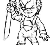 Coloriage Chucky qui porte un couteau jpg