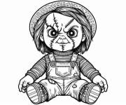 Coloriage Chucky se pr&eacute;tend d'&ecirc;tre une poup&eacute;e