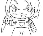 Coloriage Chucky simplifi&eacute;