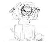 Coloriage Chucky sur une boite