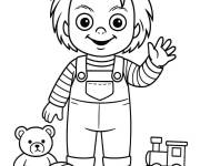Coloriage Chucky te salue