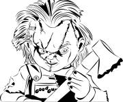 Coloriage Chucky tenant une hache