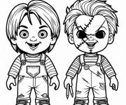 Coloriage Deux mod&egrave;les de Chucky