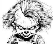 Coloriage Illustration Chucky effrayant