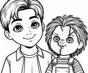 Coloriage Jake et la poup&eacute;e Chucky