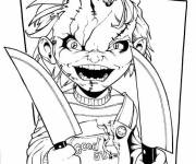 Coloriage et dessins gratuit Le visage laid de Chucky à imprimer