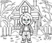 Coloriage Page de la poup&eacute;e Chucky