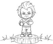 Coloriage Petit Chucky poup&eacute;e effrayant