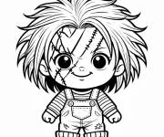Coloriage Petit poup&eacute;e Chucky de bande anim&eacute;e