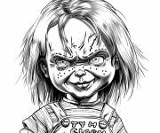 Coloriage Portrait Chucky r&eacute;aliste
