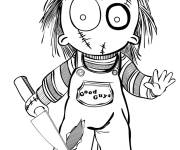 Coloriage Poup&eacute;e Chucky dr&ocirc;le