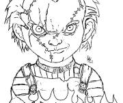 Coloriage et dessins gratuit QG Chucky effrayant à imprimer