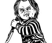 Coloriage et dessins gratuit Sc&egrave;ne d'attaque de Chucky à imprimer