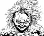 Coloriage Sc&egrave;ne d'horreur de Chucky