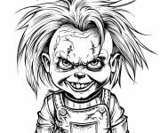 Coloriage Sourire de Chucky effrayante