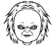 Coloriage T&ecirc;te de Chucky facile