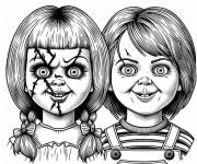Coloriage Tiffany et Chucky haute qualit&eacute;