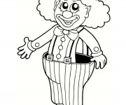 Coloriage Clown avec gros pantalon