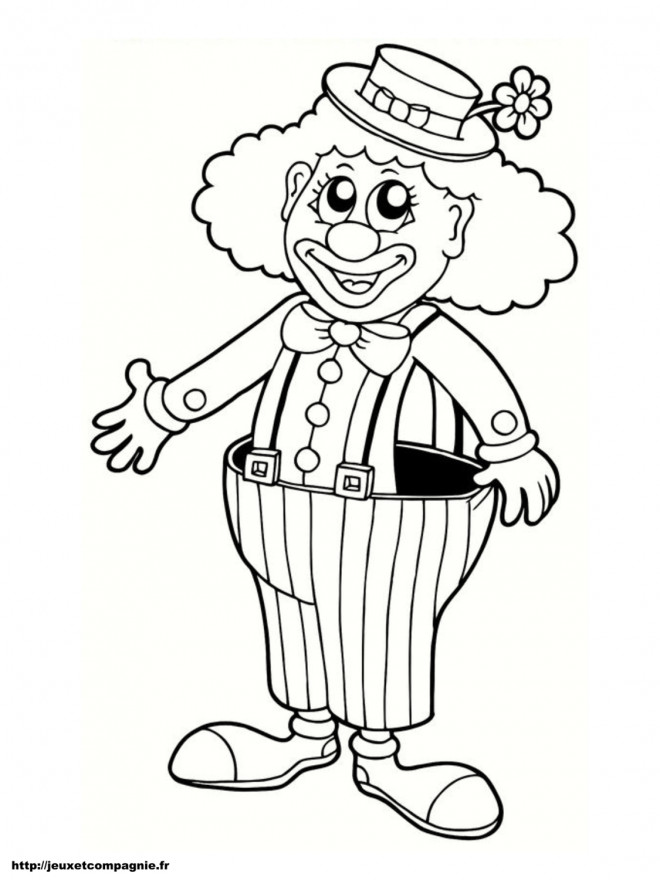 Coloriage et dessins gratuits Clown avec gros pantalon à imprimer