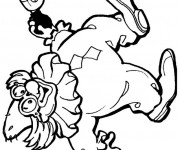 Coloriage Clown avec un pou&ecirc;t pou&ecirc;t
