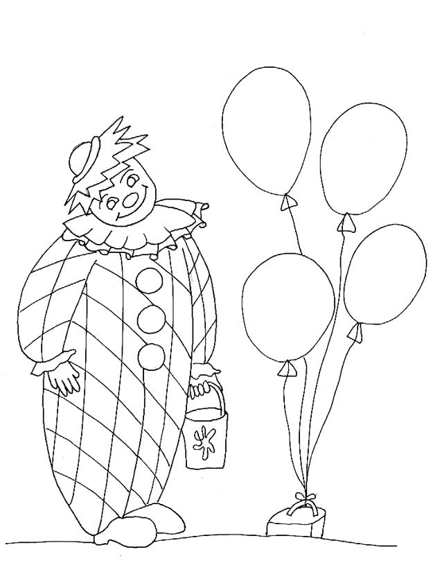 Coloriage et dessins gratuits Clown avec un seau dans la main à imprimer