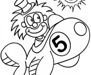 Coloriage Clown en avion