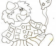 Coloriage Clown et ballon