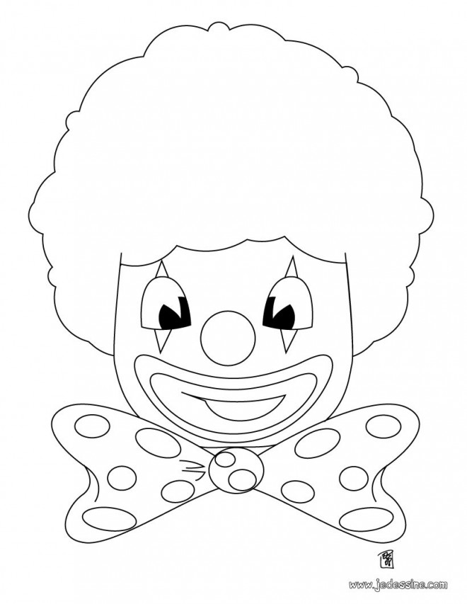 Coloriage et dessins gratuits Clown porte une perruque à imprimer