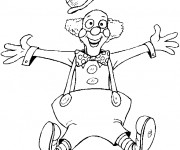 Coloriage Clown saute dans les airs