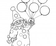 Coloriage Des ballons dans la main de clown