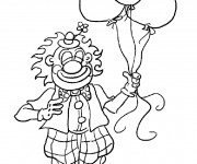 Coloriage Le clown et des ballons