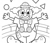 Coloriage Le clown fait son spectacle