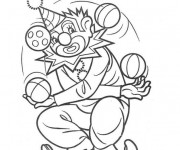 Coloriage Le clown jongle avec plusieurs boules