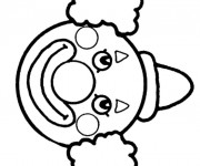 Coloriage T&ecirc;te de clown dr&ocirc;le