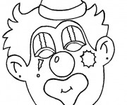 Coloriage un clown au visage maquill&eacute;